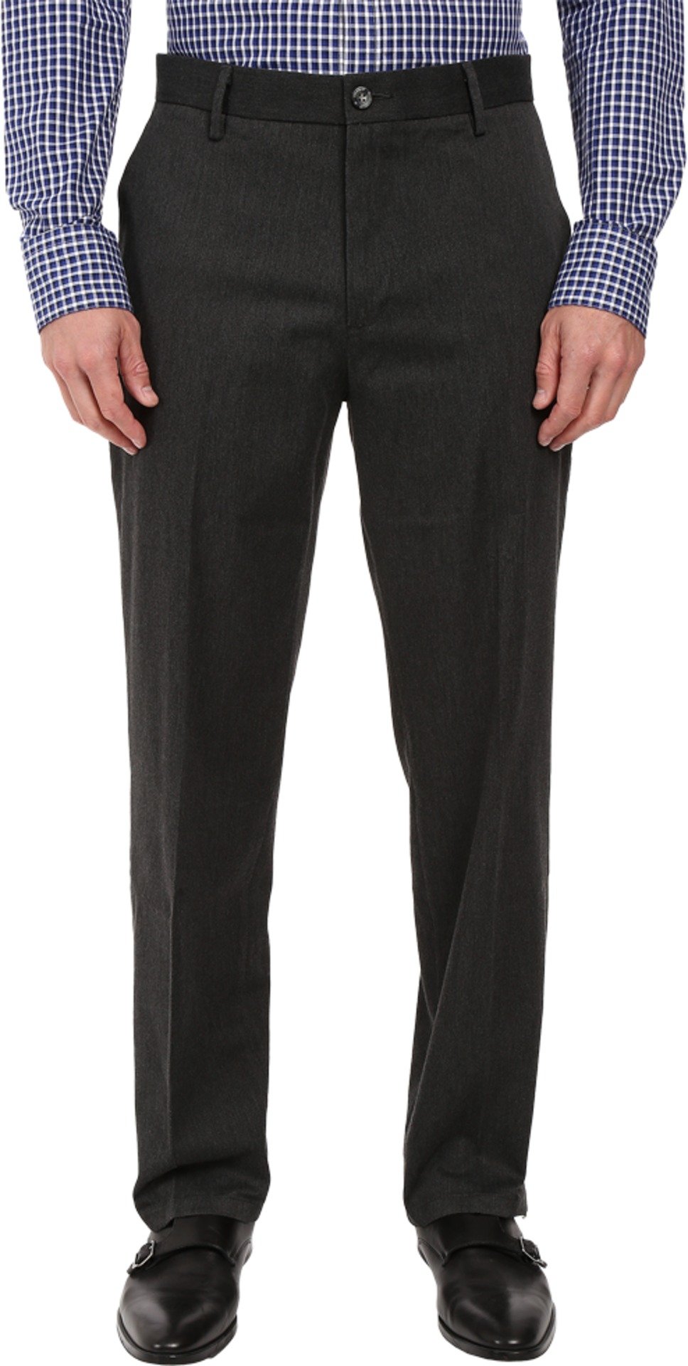 DOCKERS Men's Classic Fit Stretch Signature Khaki Pants D3, Charcoal Heather (Stretch), 44W x 30L