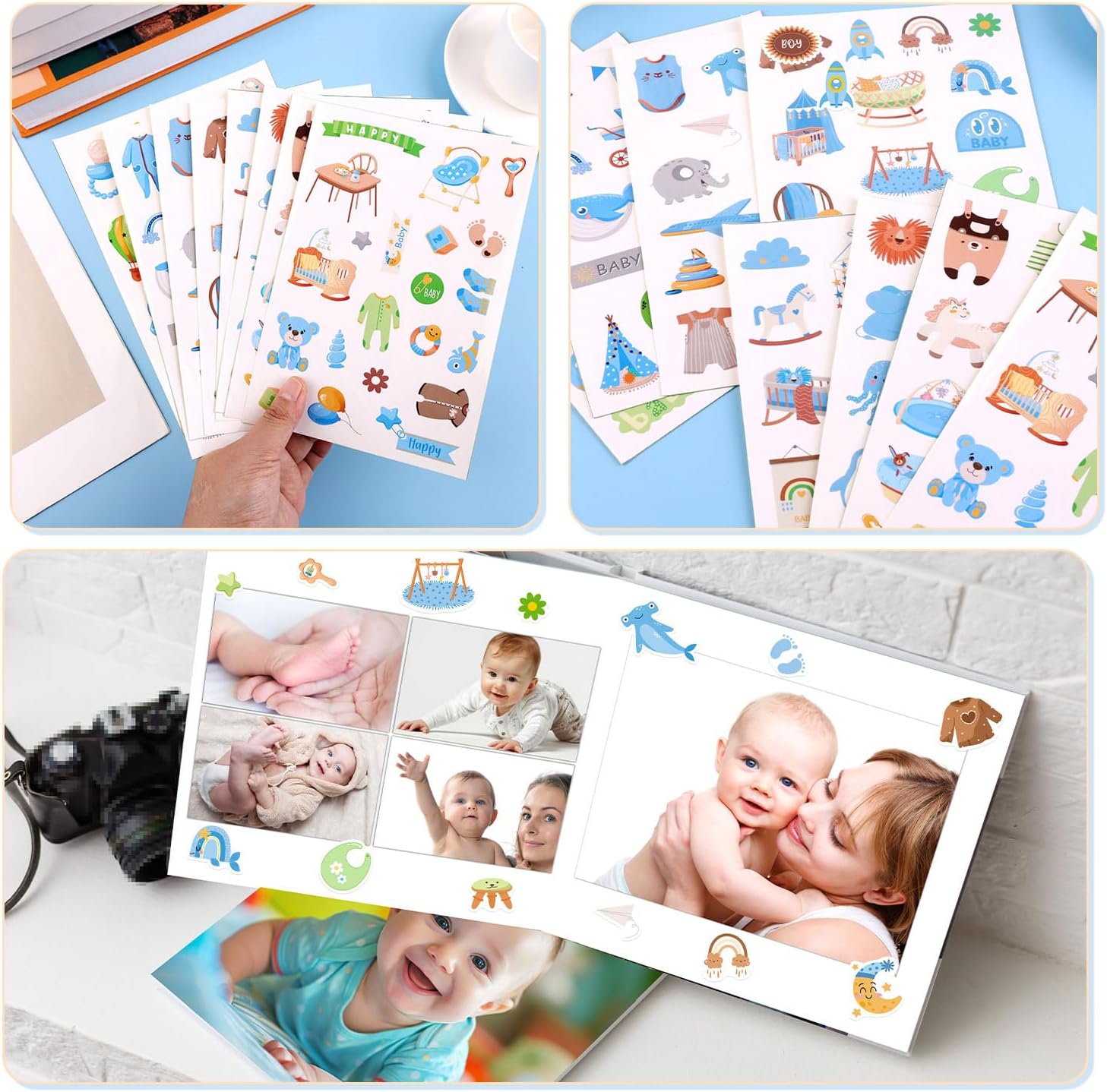 Premium Paper Baby Boy Stickers - Various Patterns for Scrapbooking, Easy to Stick on Scrapbooks, Notebooks, Envelopes & Decorations - Image 4