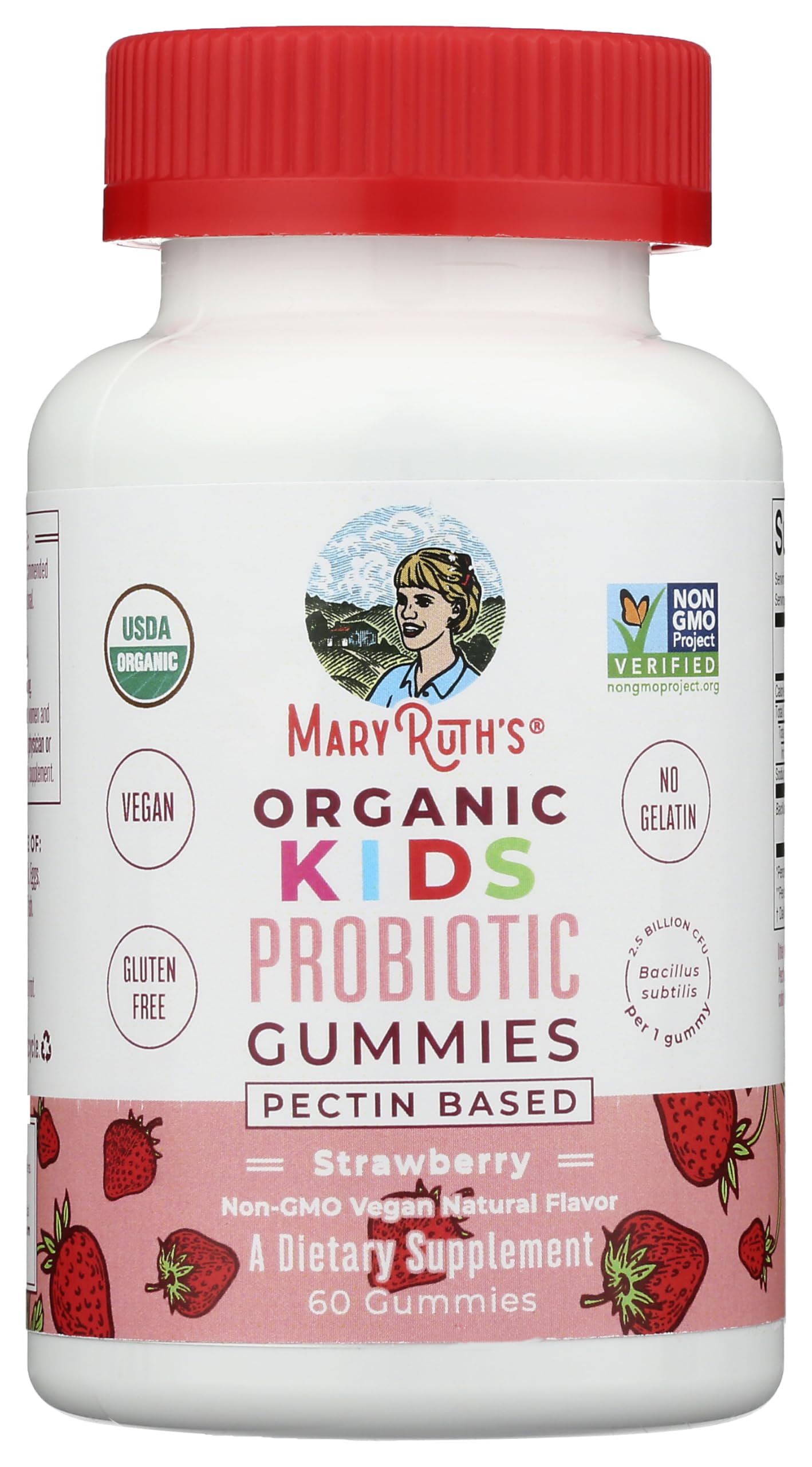 Mary Ruth's Organic Kids Strawberry Probiotic Gummies