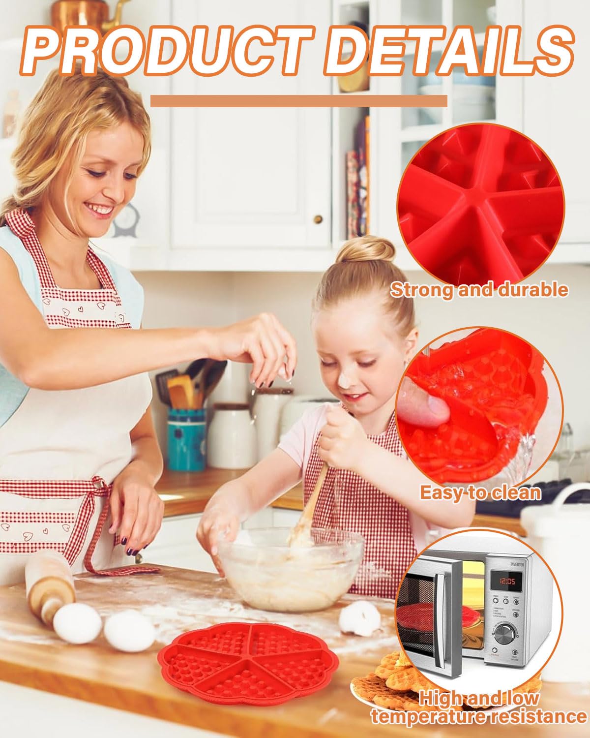 XYTAHDM 2 Pezzi Stampo per Waffle, Stampo per Muffin a Cuore con Buon Rivestimento Antiaderente,Stampi da Forno in Silicone, Stampo per Creare Waffle e Muffin (Blu