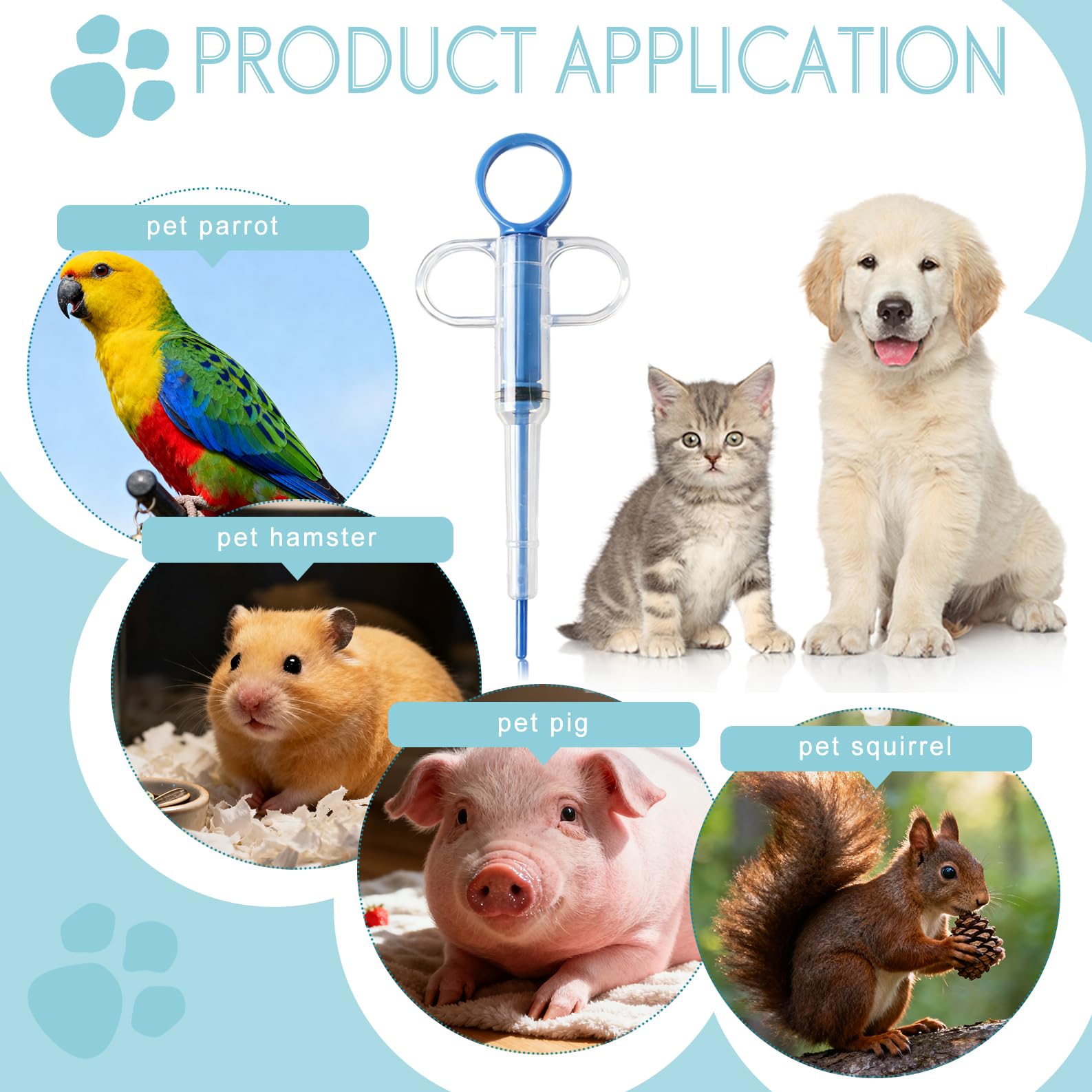 4 dispenser per compresse per gatti – blu e verde ciascuno 2 pezzi, con punta in silicone, spinta pillola riutilizzabile per animali domestici (gatti e cani piccoli)