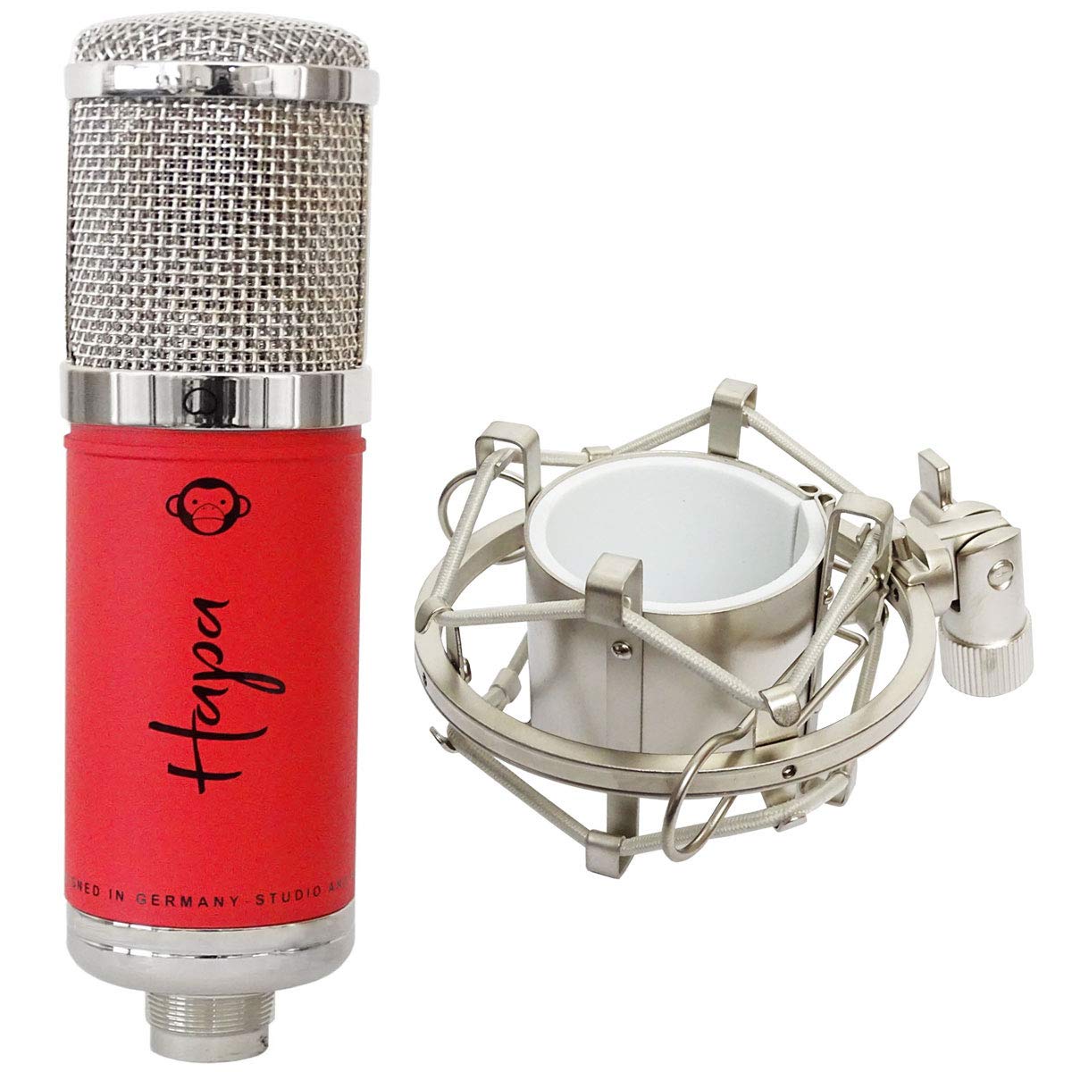 Monkey Banana Hapa USB Microfono a condensatore Rosso + Keepdrum Treppiede braccio articolato Rosso
