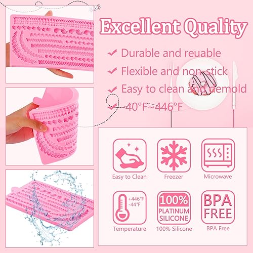 Miniatura 9 de Lambeth Borders - Molde de silicona para decoración de pasteles de crema batida, para fiestas de cumpleaños, baby showers, adornos de cupcakes de