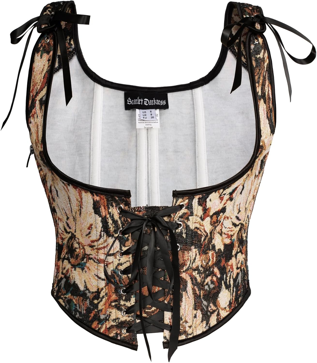 Scarlet Darkness Women's Underbust Corset Top Renaissance Medieval Lace-up Boned Fairycore Pirate Corsets