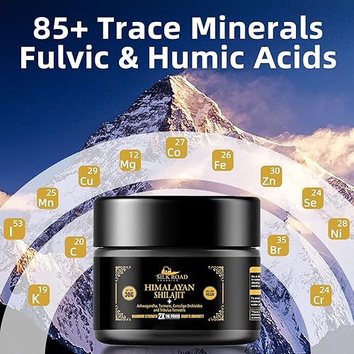 Miniatura 3 de SILK ROAD ORGANICS Resina pura Shilajit del Himalaya (1.06 onzas) con ácido fúlvico y más de 85 minerales traza para metabolismo, apoyo del sistema