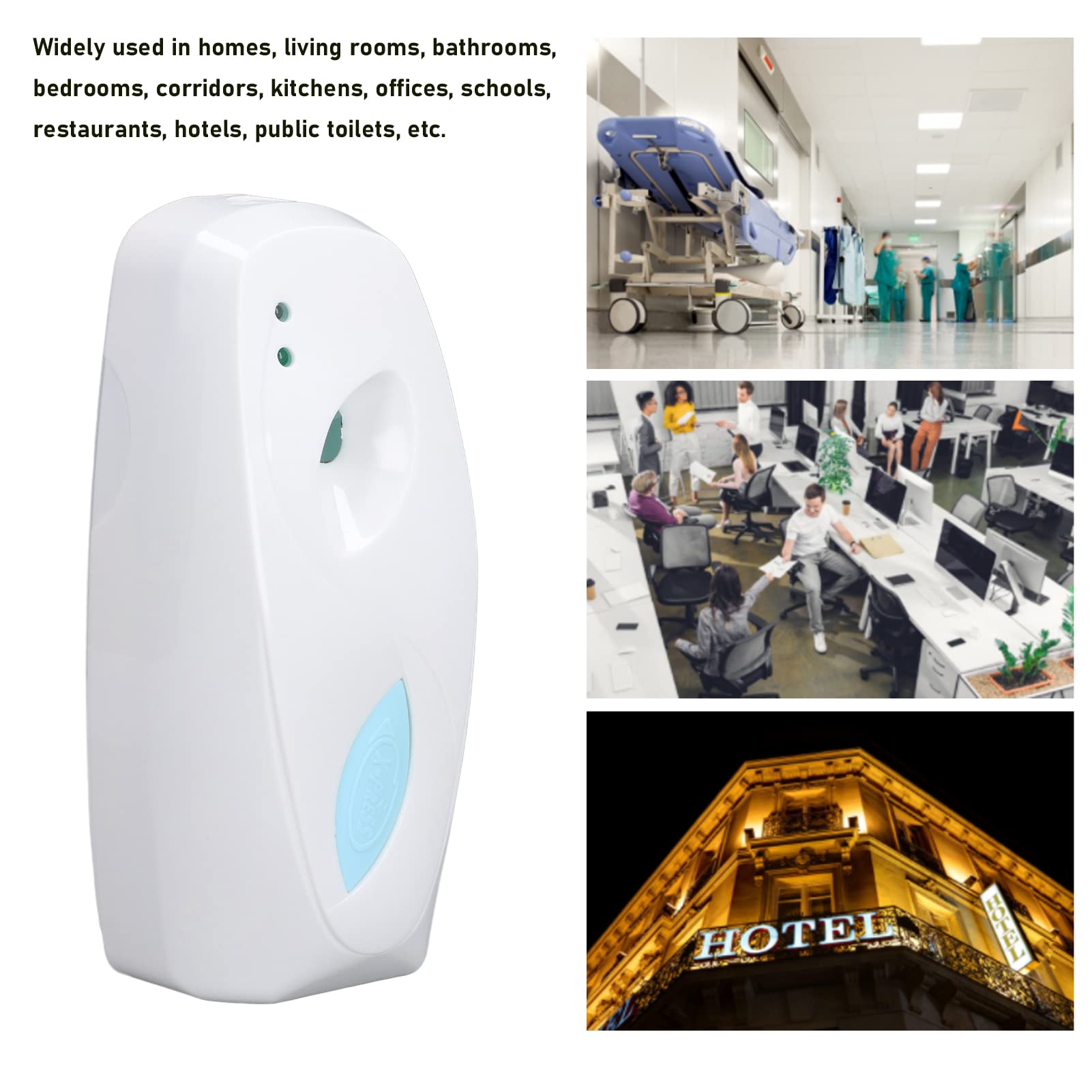 Automatischer Lufterfrischer-Sprühspender, Wandmontierter Duftspender, Zeitgesteuerte Lichtwahrnehmung, Automatischer Duftsprüher für Zuhause, Badezimmer, Toilette, Büro