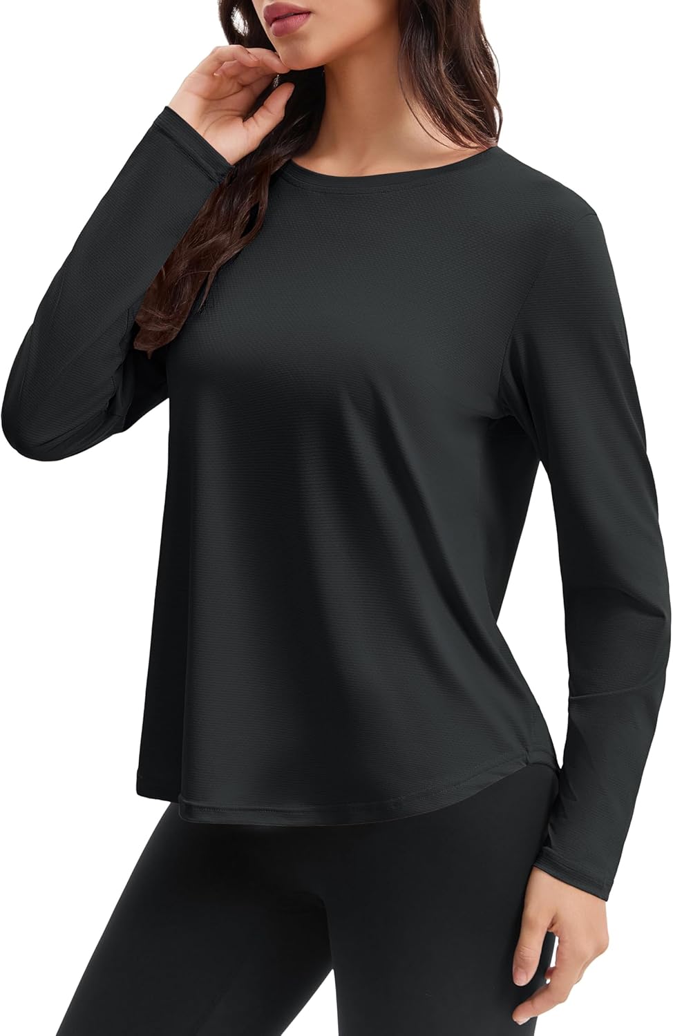 Women's Long Sleeve Workout Shirts Quick Dry Sun Protection Running Yoga Tops
