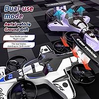 Vista 4 de Coche de control remoto 2 en 1 y avión RC Stunt Drone RC Drift Car Anti colisión Drift Drones Flying Drone para niños Avión de control remoto