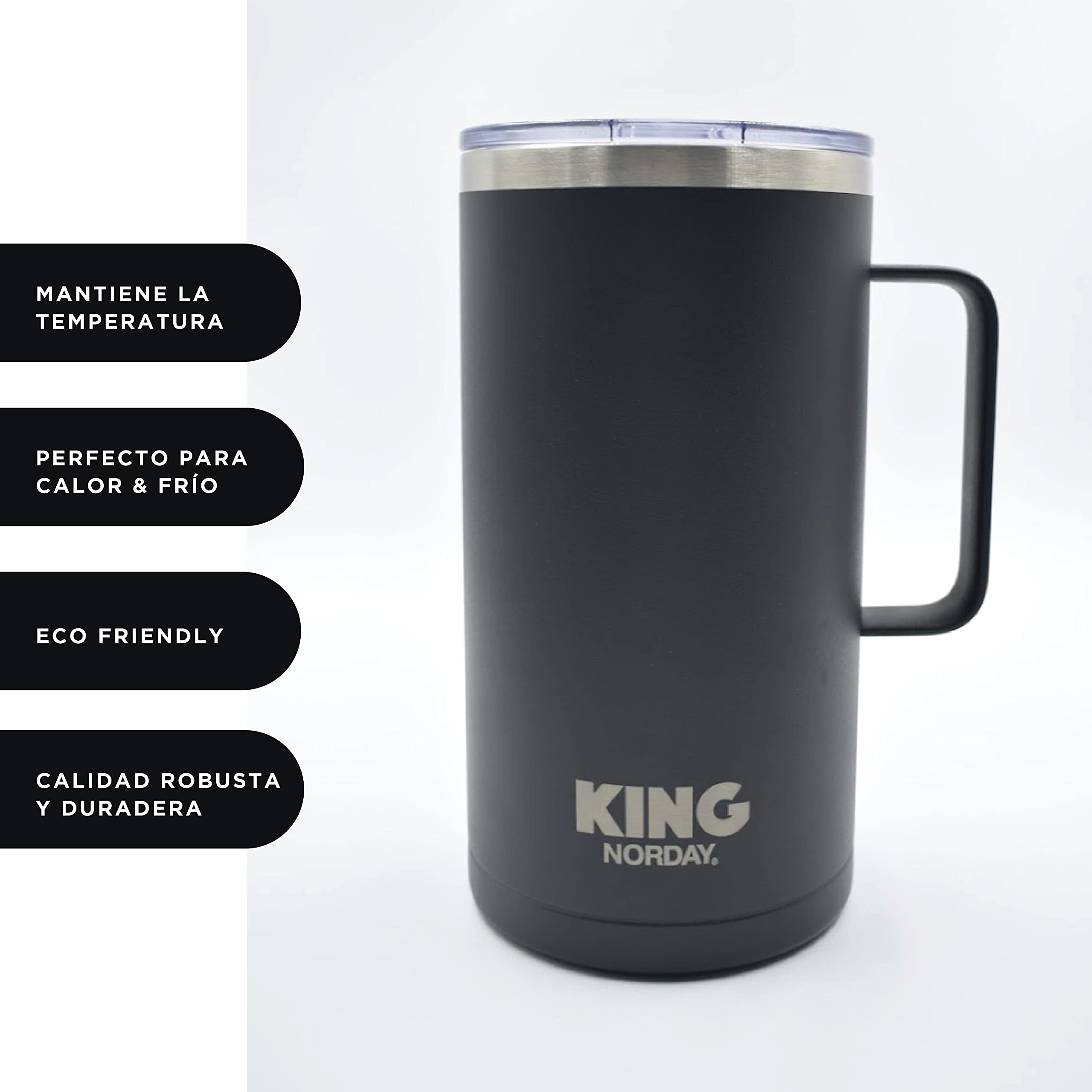 NORDAY | Edelstahlbecher - Becher | Becher 4 oz schwarz Thermobecher | hält die Temperatur zwischen 8 und 24 Stunden | Anti-Spill Deckel - Ideal für Ausflüge | Doppelwandig - Extra Resistant