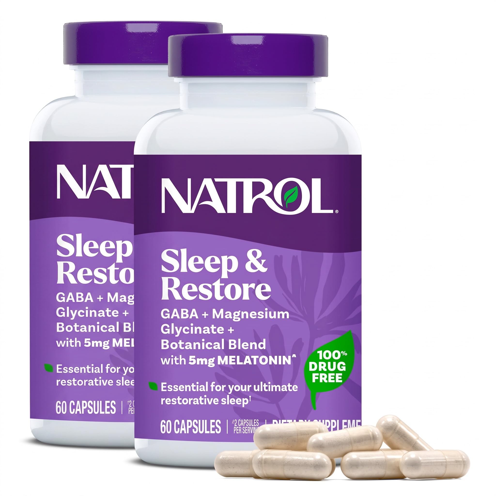 Natrol Sleep & Restore Magnesium and 5mg Melatonin Sleep Aid, 60 Capsules — Amazon image 9