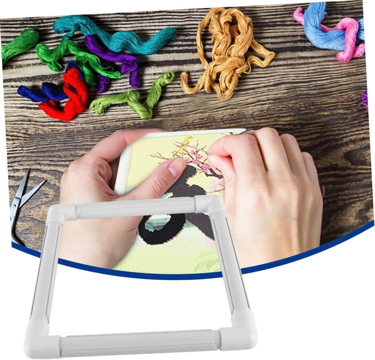 GLSTOY 1pc Square Clip Frame for Embroidery and Assembly Quilting for Painting and Needlework