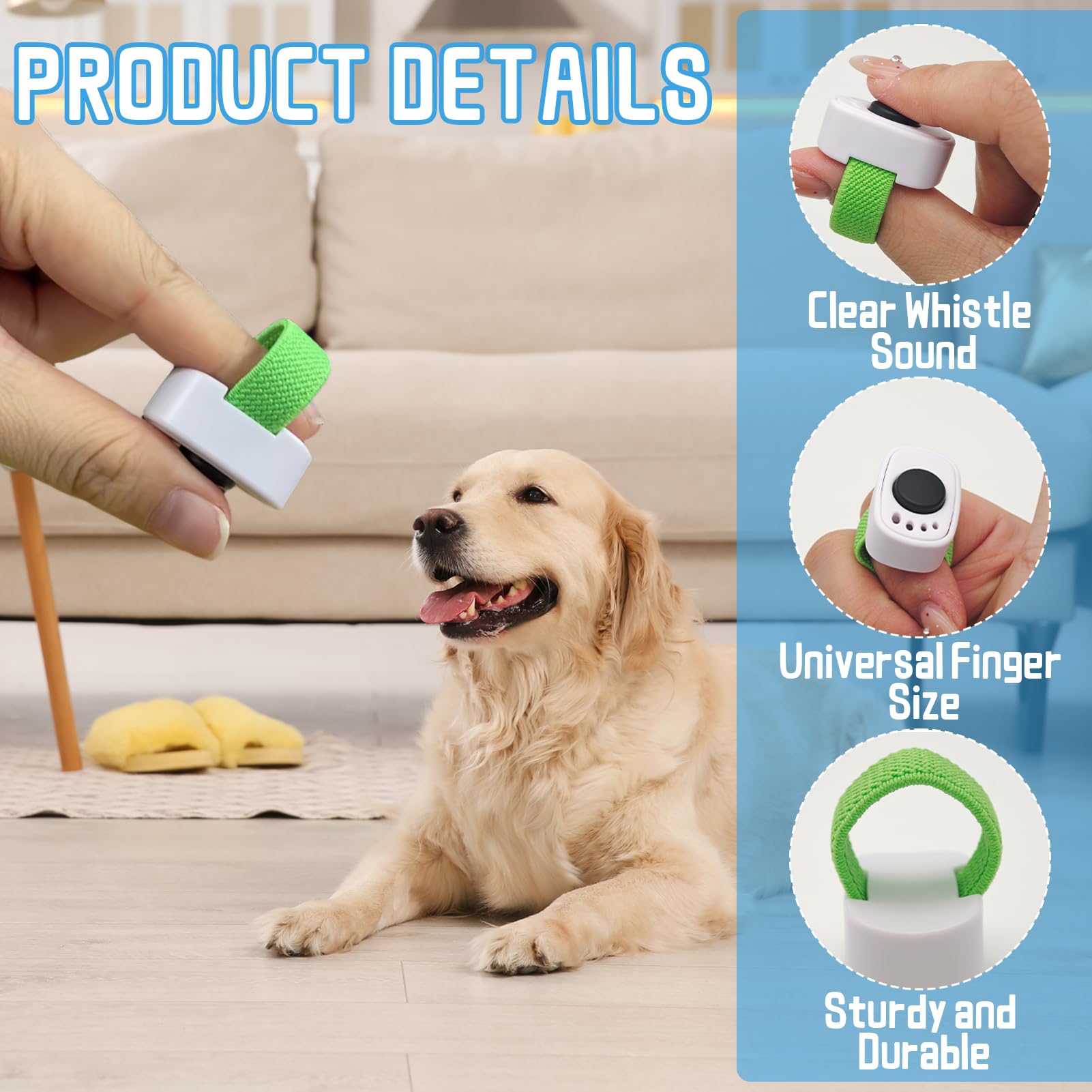 Dongcill 2 Pcs Clicker Chien Dressage,Clicker De Doigt Pratique pour Dressage,Accessoire Pratique pour l’Entraînement Canin,pour Chien Chat Lapin Chevaux (Blanc)