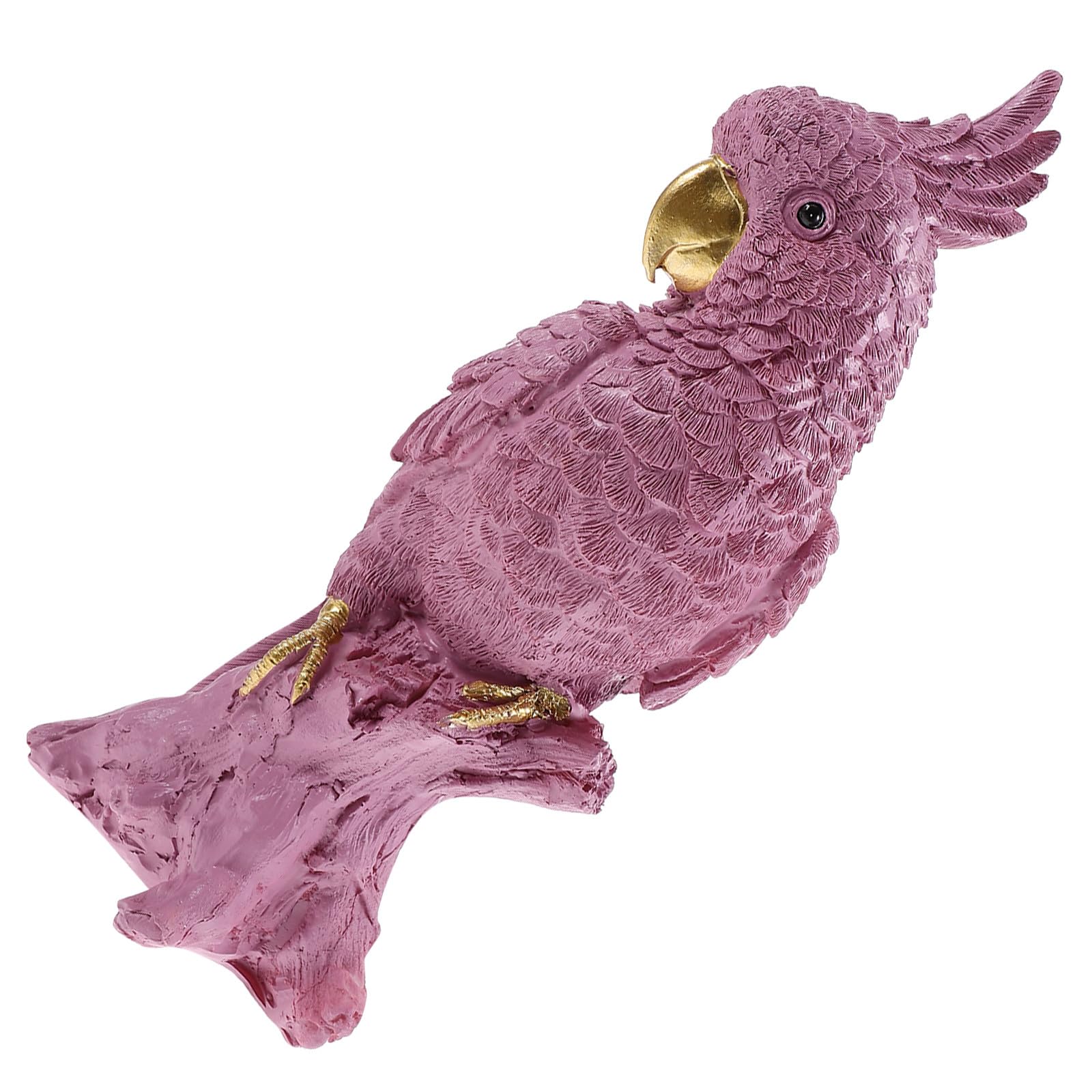 Figurine rose de perroquet en résine pour rompre la monotonie de table