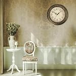 Extra Large Retro Wall Clock, Plumeet 16'' Non Ticking Classic Silent Vintage Wall Clocks Decorative Kitchen Living Room Bedroom - Battery Operated