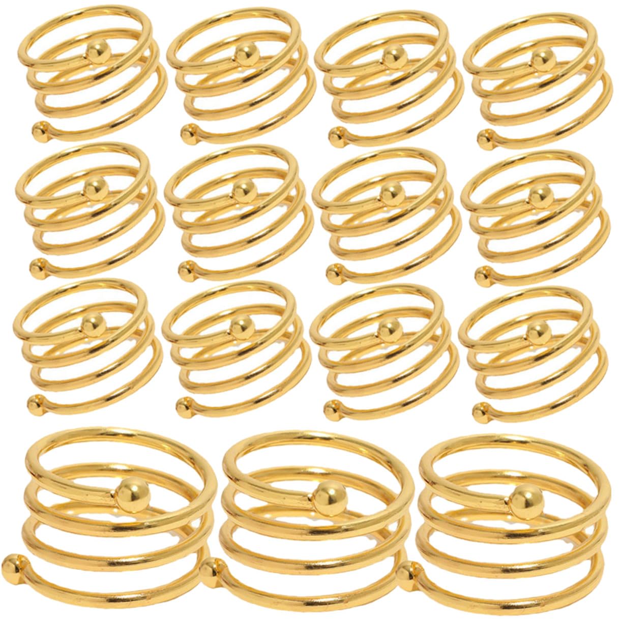 24 Anillos para Servilletas Dorados de Metal Broches Espirales Decorativos para Servilletas de Mesa Ideales para Bodas Banquetes y Cenas Elegantes