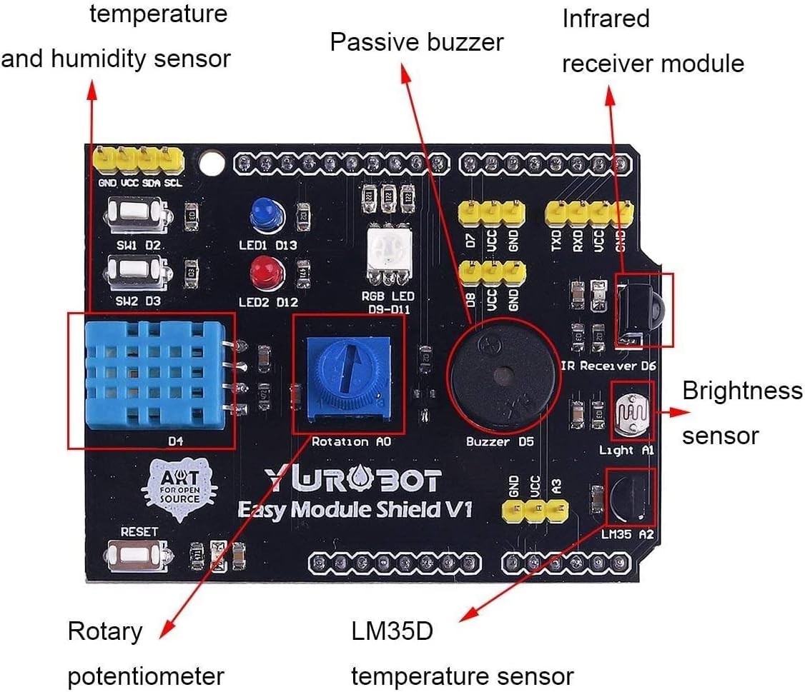DollaTek Expansion Board Labeled Sensors and Modules