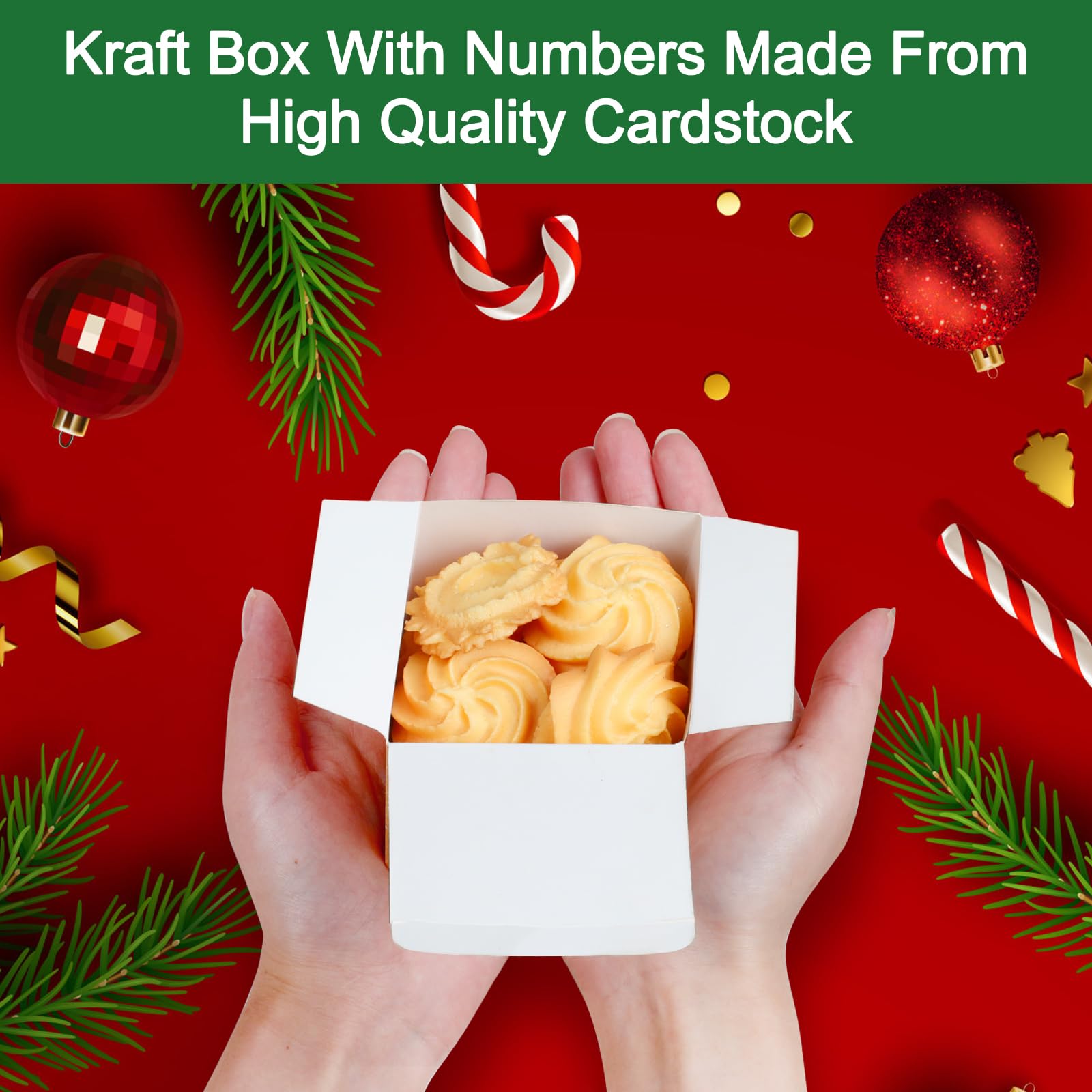 ONESING 24 Stück DIY Weihnachten Adventskalender Boxen für 2024, 24 Tage Countdown Kalender Geschenk für Erwachsene und Kinder Weihnachten Karton Zahlen Boxen Machen & Befüllen Sie Ihre eigenen