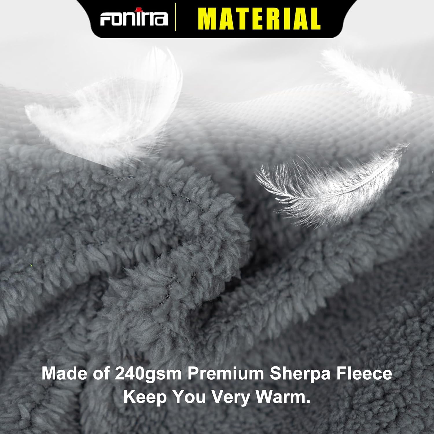 FONIRRA Men's High Visibility Safety ANSI Class 3 Lined Fleece Hoodie Sweatshirt with Black Bottom Jumper Workwear for Men(Yellow,L) - Image 4