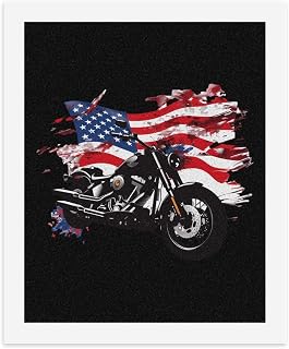 Chopper Motorcycle American Flag Paint by Numbers Kits for Adults Beginners Canvas Painting for Home Wall Decor 75x60cm