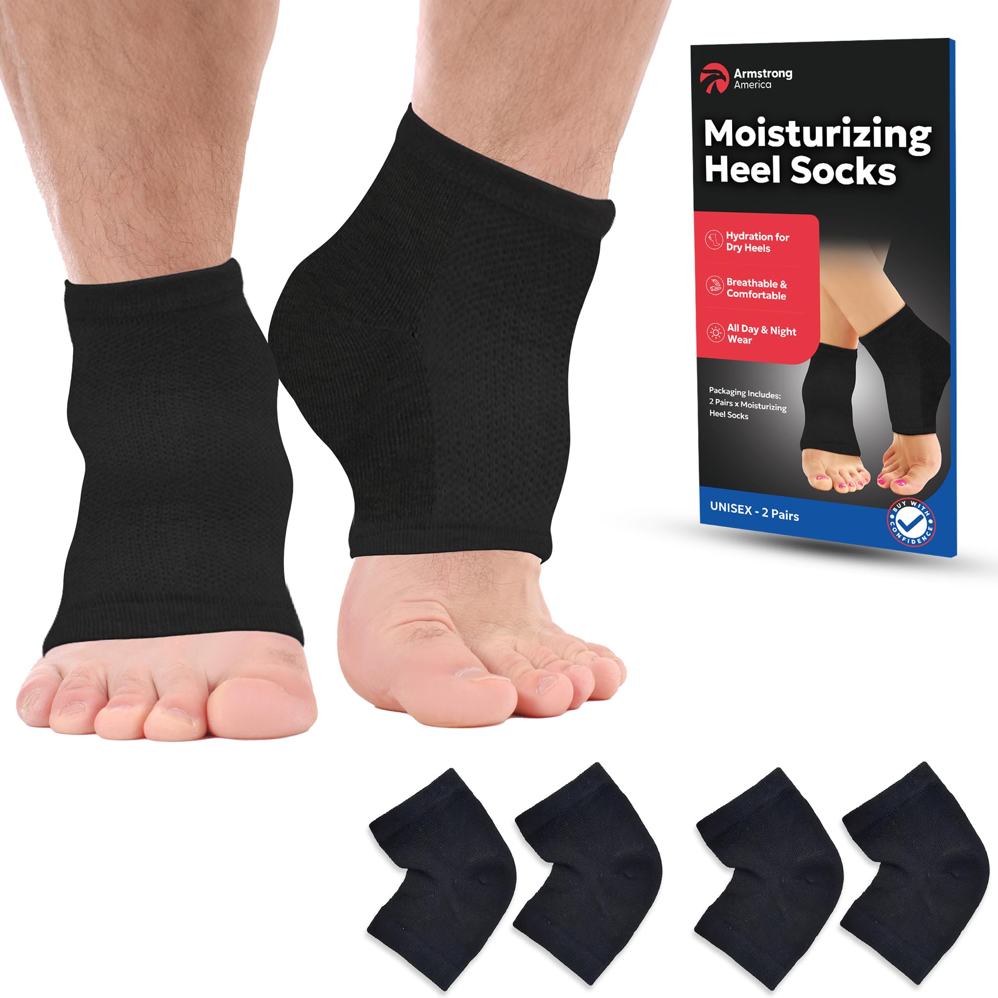 Moisturizing Socks for Men & Women | Cracked Heel Treatment with Aloe Vera | Moisturizer Heel Callus Remover | Aloe Socks for Cracked Heels & Dry Feet