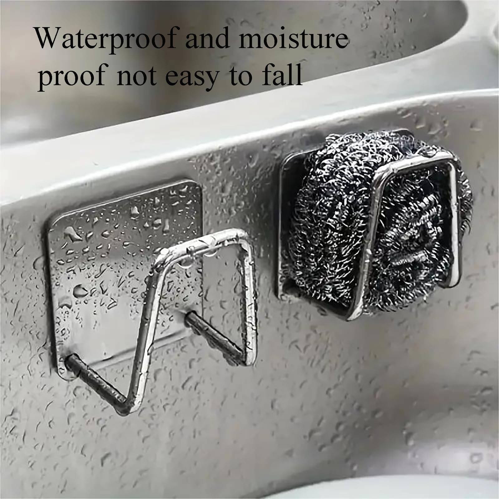 Organisation Salle De Bain Porte-éponge Inox 4 Pièces | Support Adhésif évier | Rangement Cuisine Salle De Bain Porte-éponge Sans Perçage