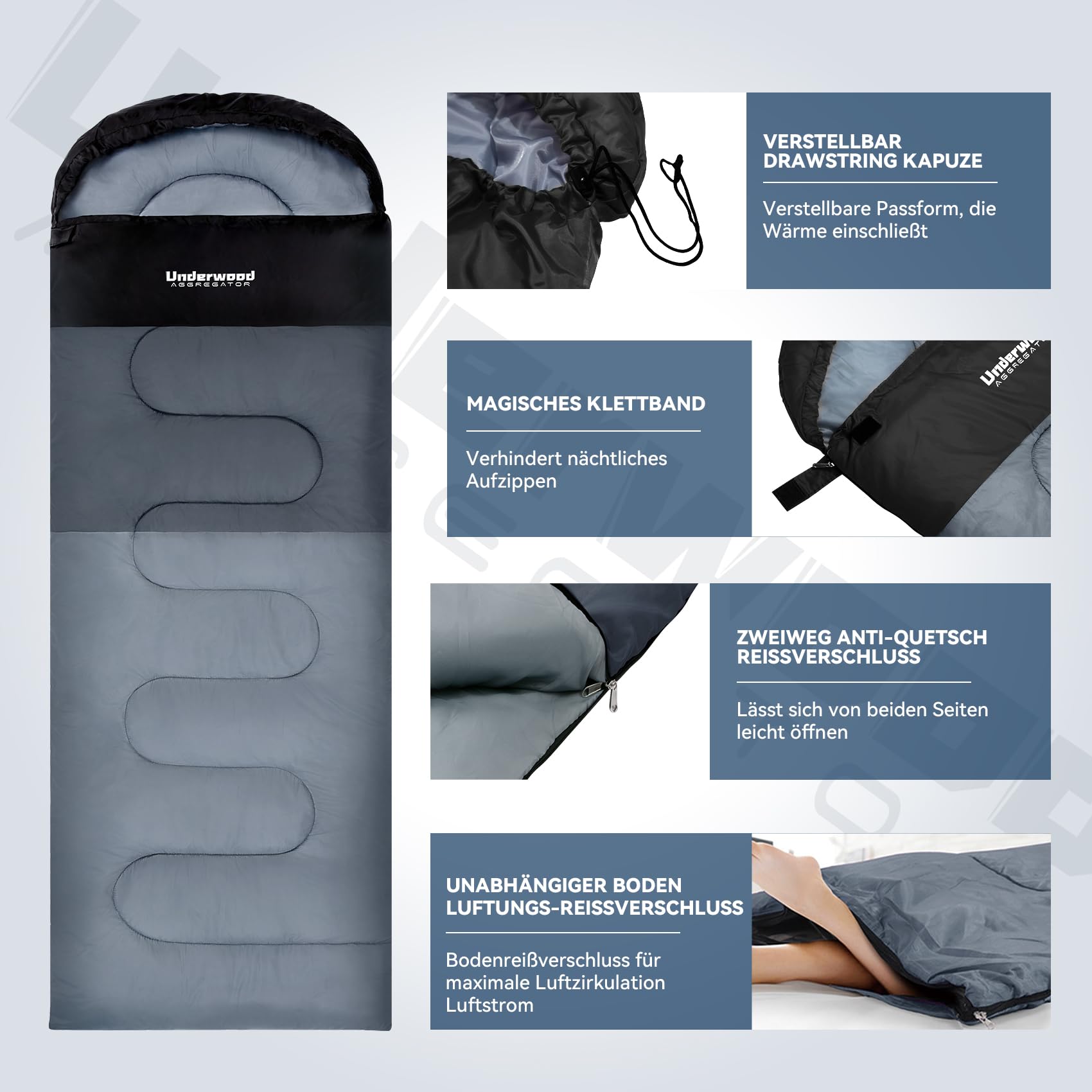 3Jahreszeiten-Camping-Schlafsack für Erwachsene und Kinder – Ultraleichter, kompakter, wasserdichter Rucksack-Schlafsack