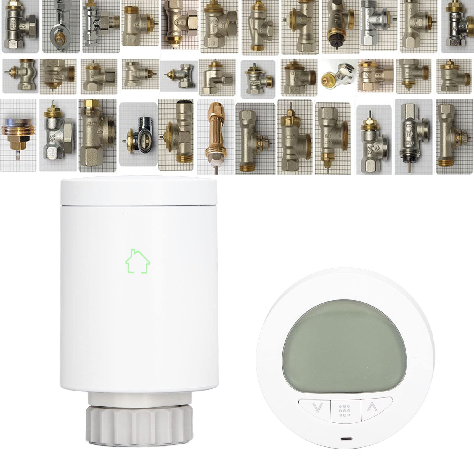 Inteligentny termostatyczny zawór grzejnikowy Programowalny, sterowany przez aplikację, oszczędzający energię cyfrowy termostat z obrotowym ekranem do komercyjnych systemów