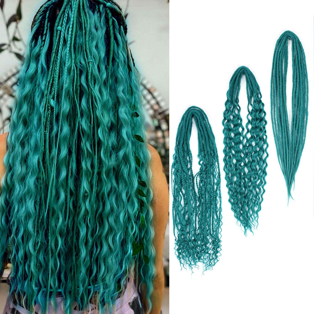 24 Inch Double Ended Dreadlock Extensions Sets 20 Strands - Main Image