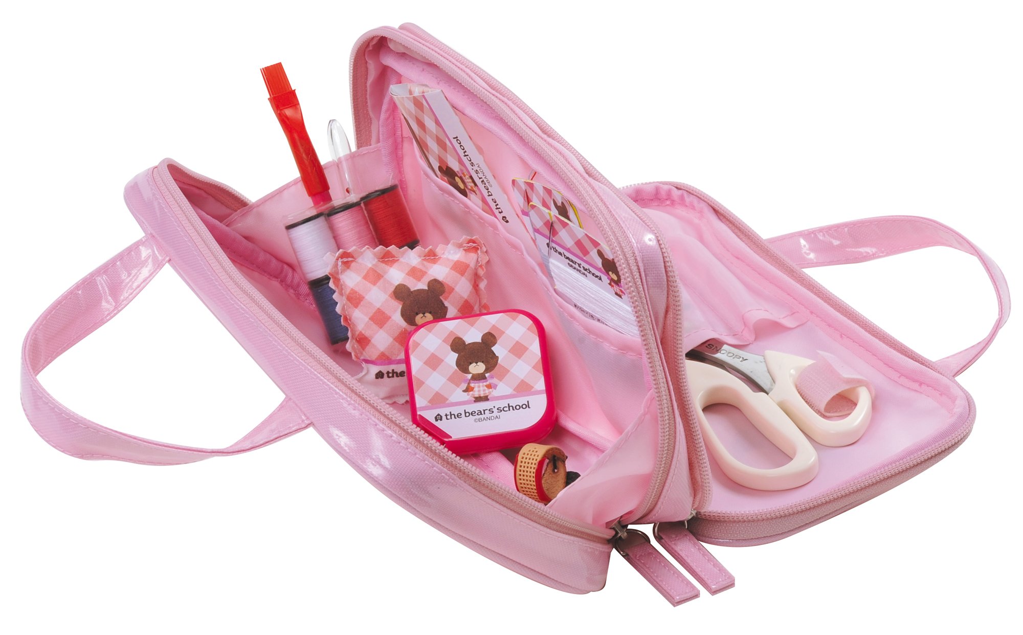 Misasa trägt schul Nähzeug W-Reißverschluss-Tasche Rosa No.1735