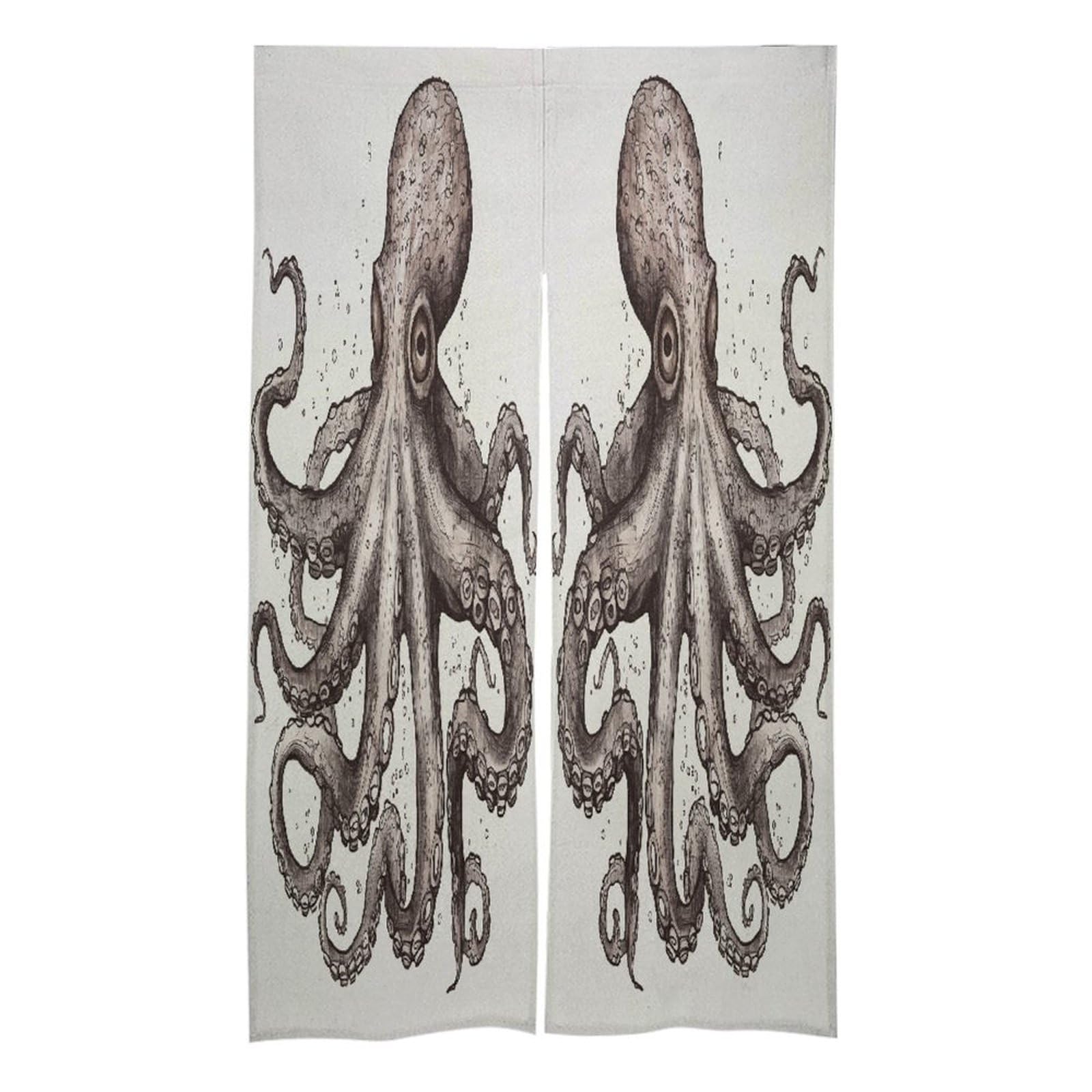 LZQPOEAS Octopus Door Curtain Treatment Door Tapestry Japanese Style Doorway Curtain Privacy Thermal Insulated Doorway Window Curtains for Home Restaurant Decor