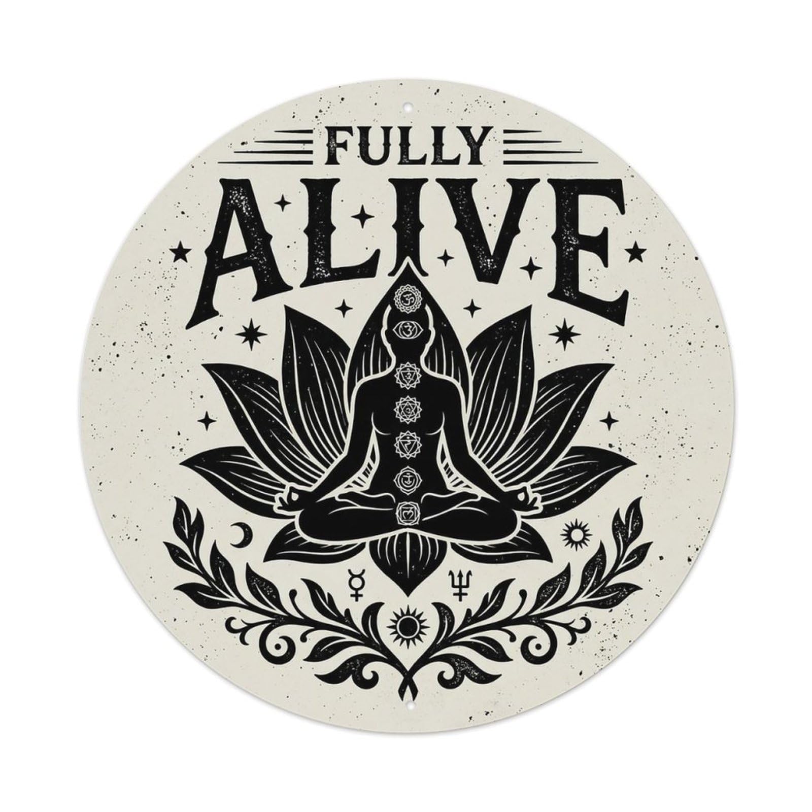 Zen Flower Meditation Den Alive Metal Tin Sign