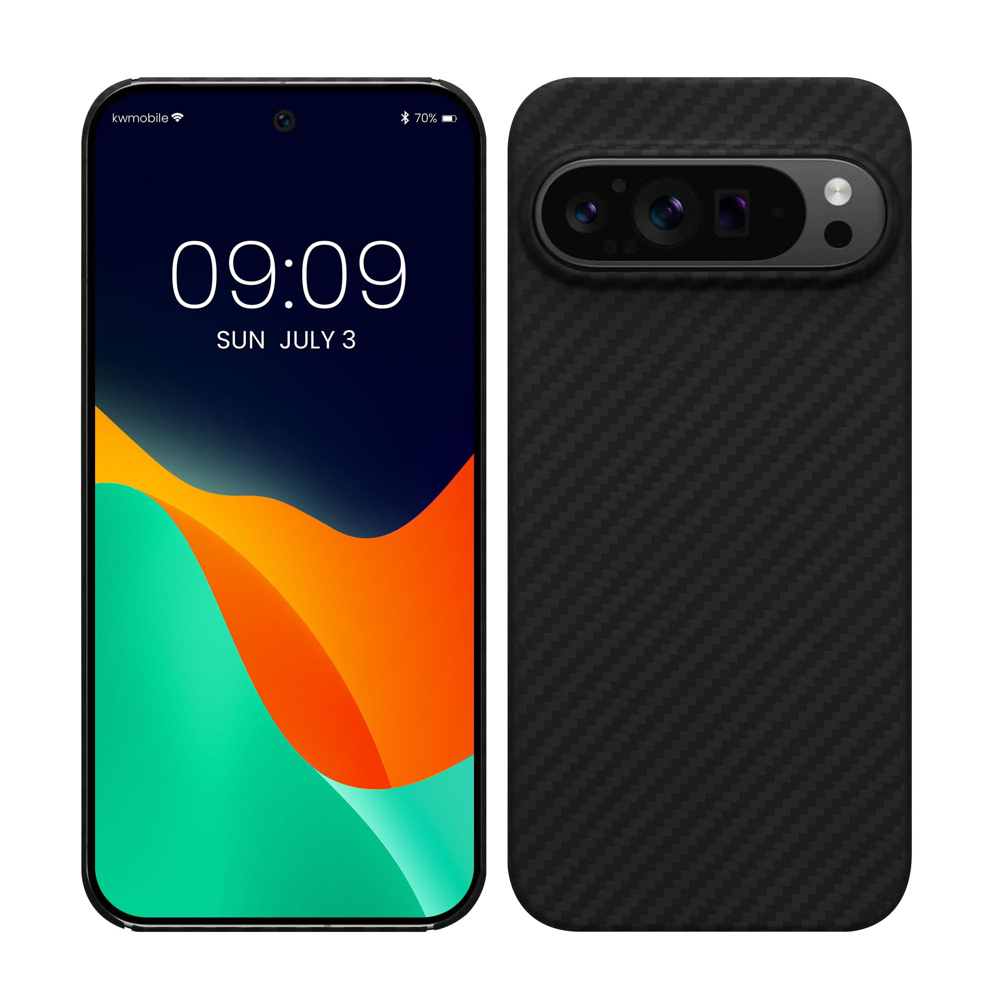 kalibriAramid Fiber Case Compatible with Google Pixel 9 Pro - Case Super Slim Strong Protective Phone Cover - Black Matte