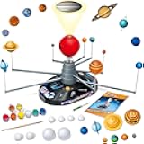 Playz Premium Solar System Model Kit for Kids - 4 Speed Motor, HD Planetarium Projector, 8 Painted Planets & 8 White Foam Balls with Paint and Brush for a Hands-On STEM DIY Project for Space Toys