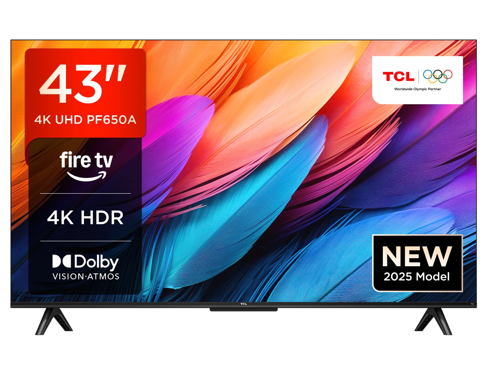TCL 43PF650 43-inch 4K Ultra HD, HDR TV, Smart LED and Fire TV (Dolby Vision, Dolby Atmos, DTS, HDR 10, Alexa Built-in, Airplay2, Miracast)