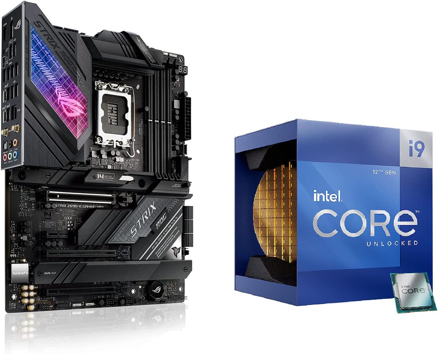 INLAND Micro Center Intel Core i9-12900K Desktop Processor 16 (8P+8E) Cores up to 5.2 GHz Unlocked LGA1700 with ASUS ROG Strix Z690-E Gaming WiFi Motherboard