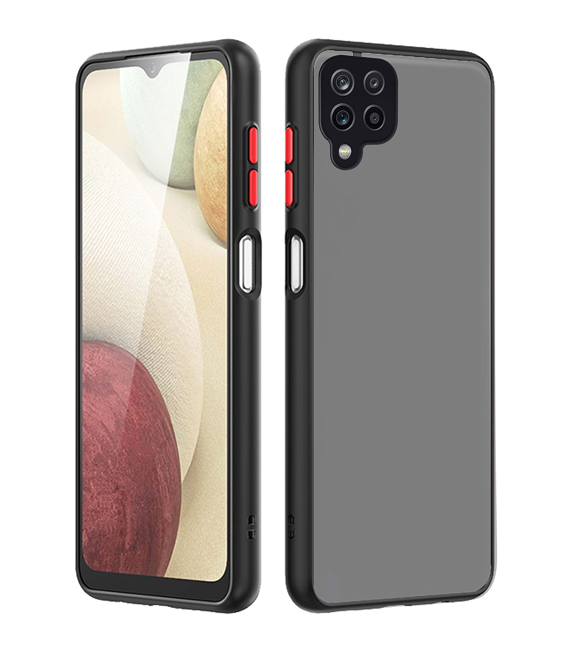 Pikkme Samsung Galaxy M12 / A12 / F12 Smoke Cover Protective Shockproof Matte Hard Back Case Cover for Samsung Galaxy M12 / A12 / F12 (Thermoplastic Polyurethane, Black) (B092D5V2D8) Amazon Price History, Amazon Price Tracker