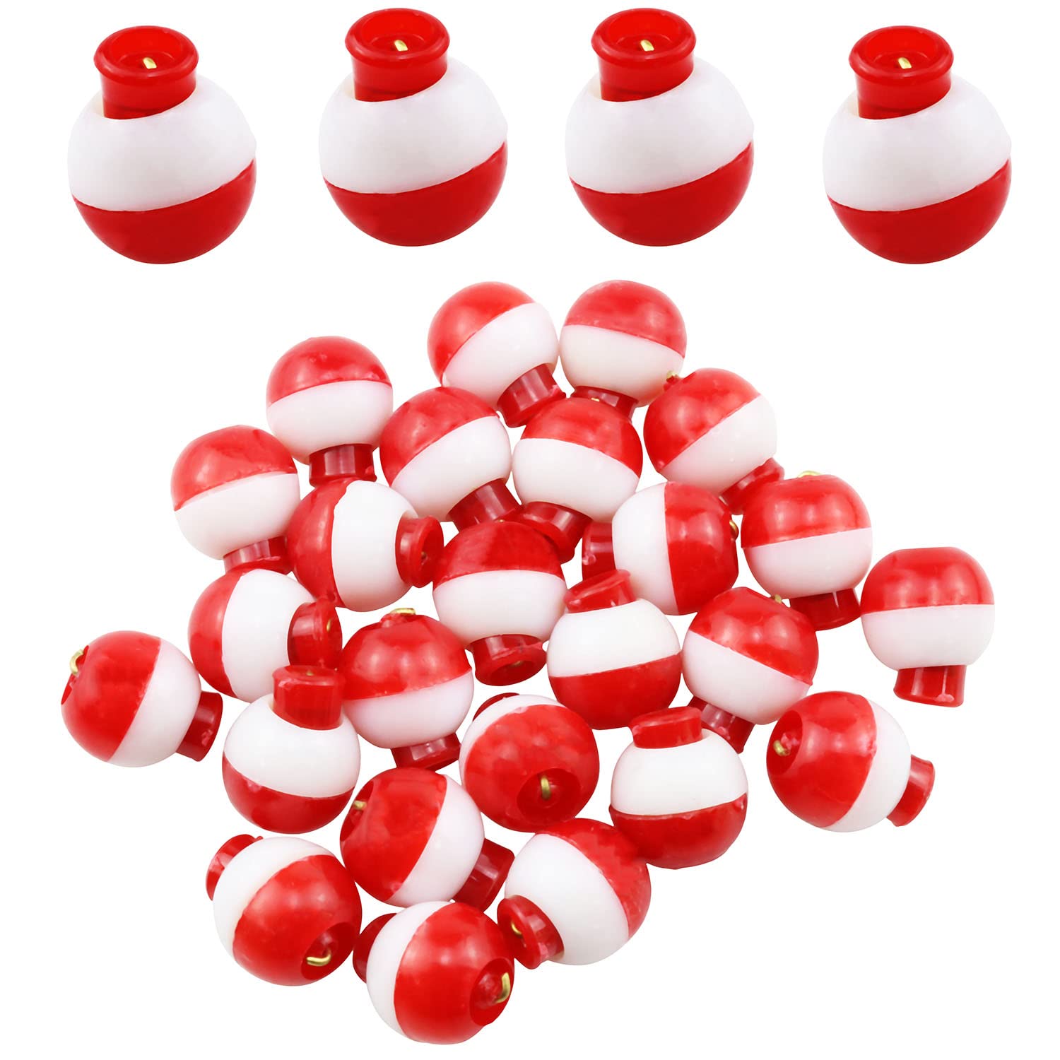 Haidong-Round Buoy Fishing Tackle Round Buoy Fishing Tackle ABS Fishing Bobber 13mm/1/2inch Snap-on Fishing Floats Round Buoy Fishing Tackle-30PCS