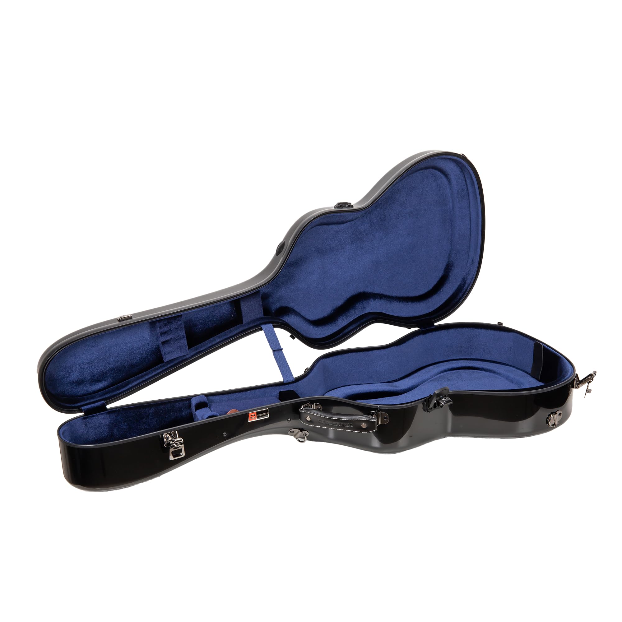Crossrock Fiberglass Acoustic Case for Dobro, Square Neck Resonator Guitar (14.5" Body Width) | TSA Lock, Backpack Straps, Hygrometer, Internal Storage -Black (CRF2020DBBK)