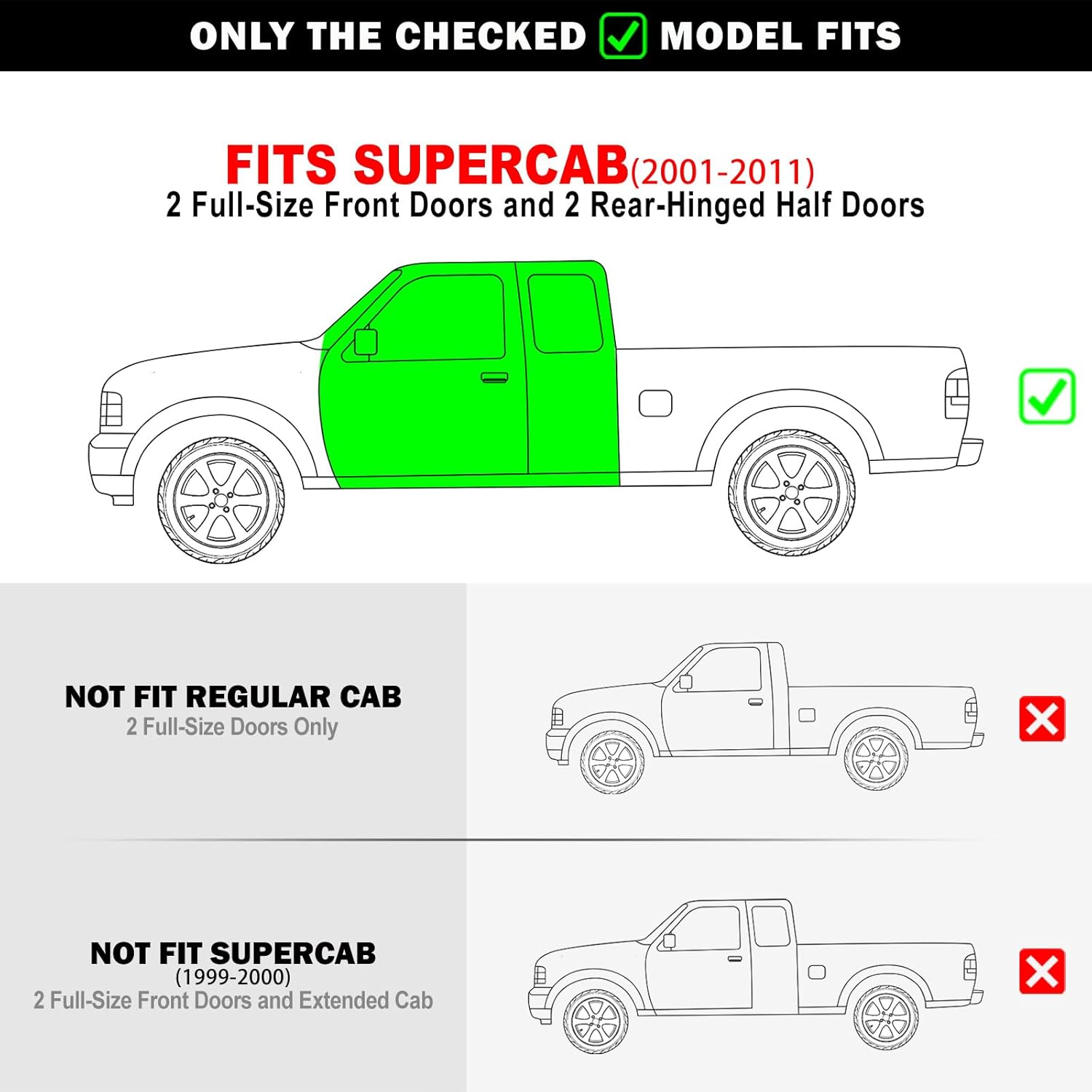Tuxtreme 6.5in Side Stainless Steel Running Boards Compatible with Ford Ranger Mazda B-Series 1999-2011 Super Cab 4-Door (Drilling Required) (Nerf Bars Side Steps Side Bars)