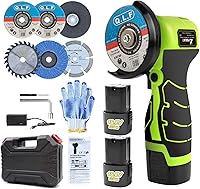Vista 11 de Kit de amoladora angular de cepillo inalámbrico, mini herramienta de molienda angular eléctrica de 19500 rpm con 2 baterías de 16.8 V 2000 mAh y 5