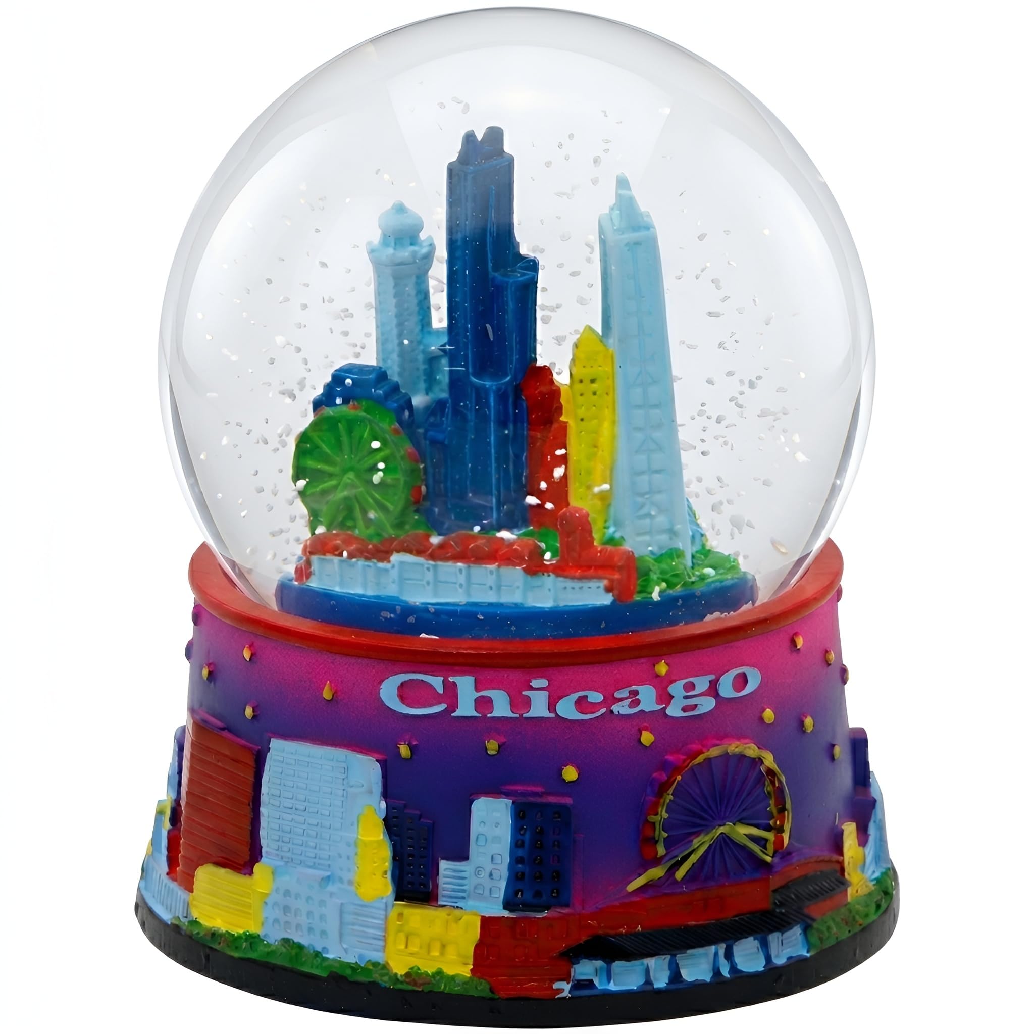 City Merchandise Blue, Purple Great Places To You Chicago Snow Globe 65Mm Blue, Chicago Snow Globes, Chicago Souvenirs