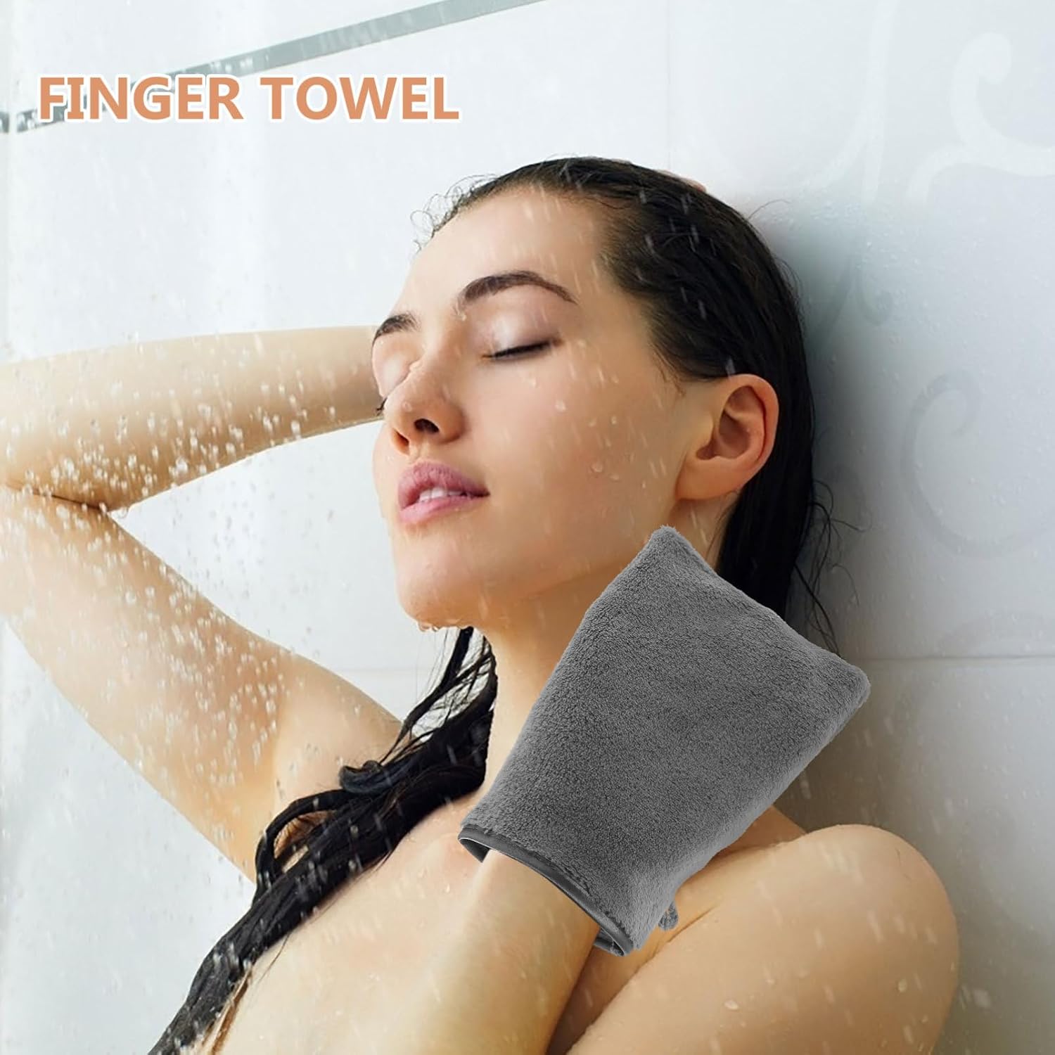 6pcs Reusable Body Wash Mitt Soft Absorbent Face Mitts Makeup Remover Gloves Fiber Spa Long-Lasting Bath