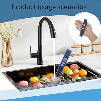 TDS Meter Digital Water Tester, 0-9990 ppm Water Quality Tester with LCD Display, Fast Detection and One-Button Lock, Portable Design for Drinking Water, Farming, Aquariums, Pools (Blue)