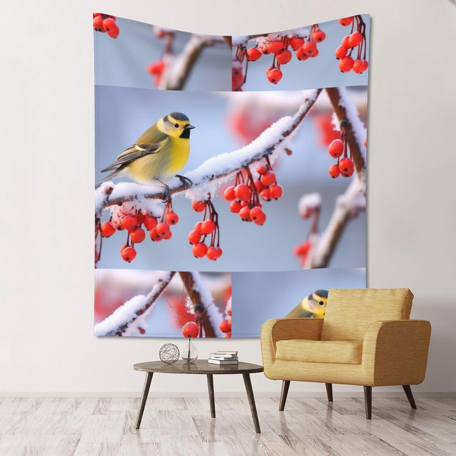 WEIHAKO Tapestry Wide Wall Hanging Tapestry Lightweight Wall Blanket Winter Cute Animals Tapestry Vintage Mural Wall Art Home Decor Aesthetic Tapestries for Bedroom Dorm Living Room 60x51 Inch