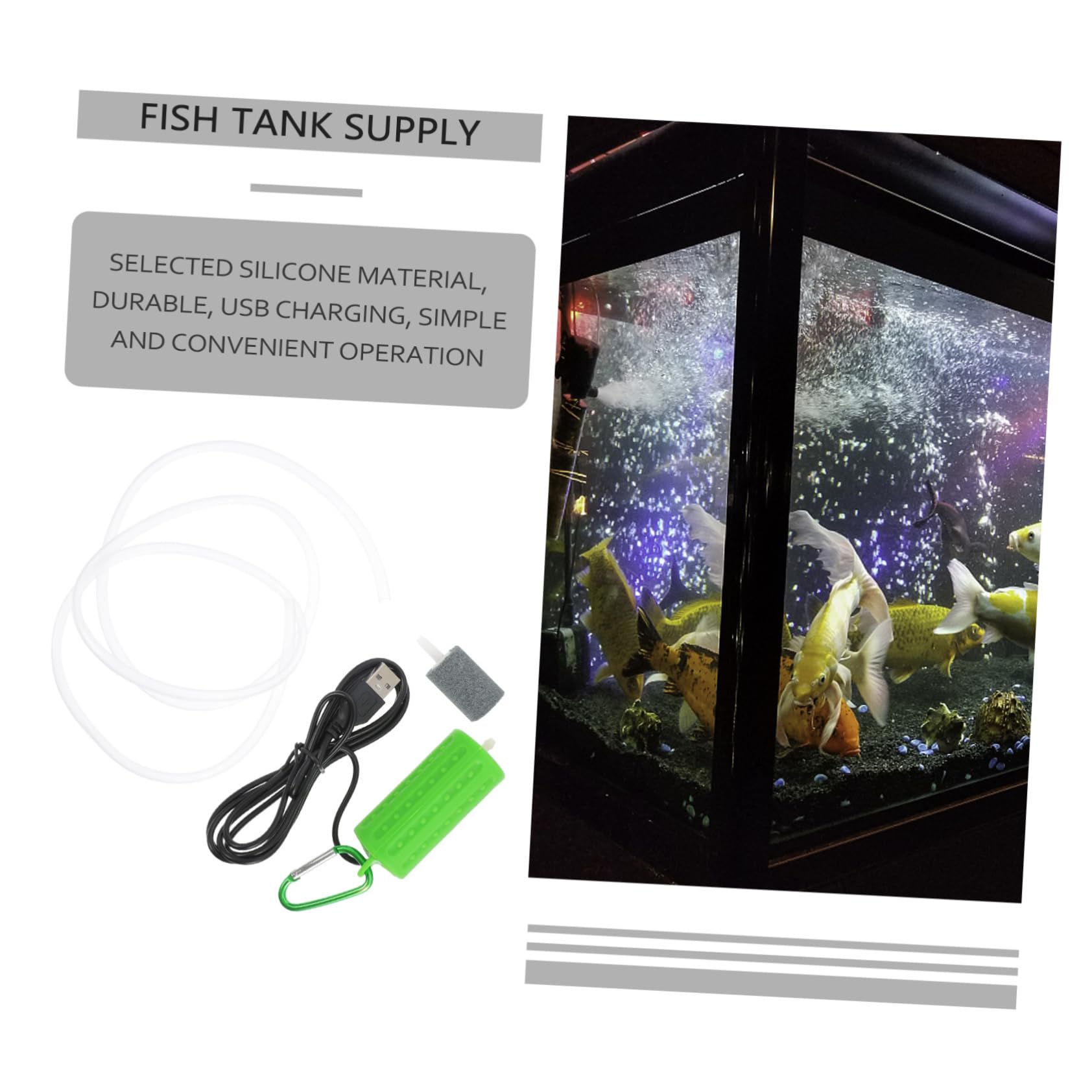 Happyyami 3juegos Bomba De Aire USB para Acuarios Suministro De Silencioso para Peceras De Diferentes y Actividades Al Aire Proporciona Continuo para Peces y Plantas Acuáticas