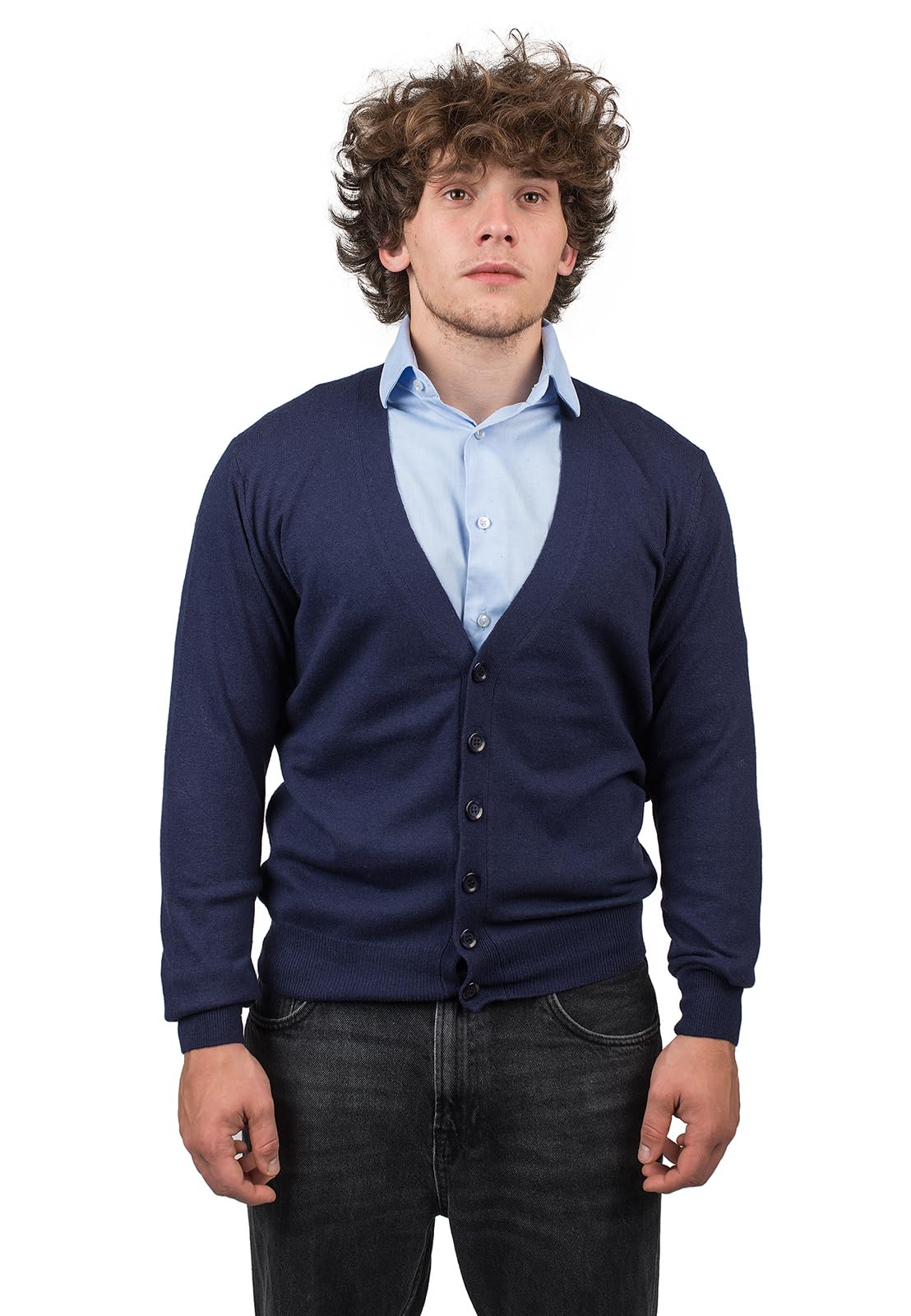 DALLE PIANE CASHMERE Cardigan Uomo Misto Cashmere Lana | Maglione caldo e morbido per autunno e inverno, elegante da regalare per lei e per lui, autentico lusso Made in Italy