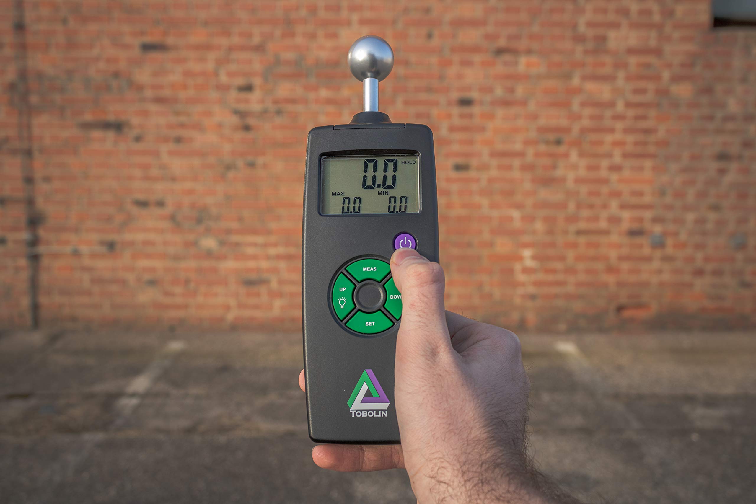 TOBOLIN Feuchtemessgerät TOBOMETER HY - Feuchtigkeitsmessgerät mit LCD-Display für Mauerwerk – Feuchtemesser für Mauerwerk, Holz, Wand, Gips, Putz - Zerstörungsfreie Messung - 40 mm Messtiefe