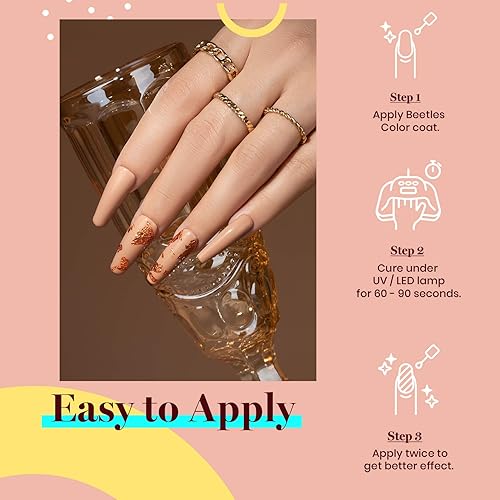 Miniatura 665 de Beetles - Esmalte de uñas en gel de 0.5 onzas fluidas (15ml), curado con lámpara LED, extracción por remojo, para arte de uñas, estética