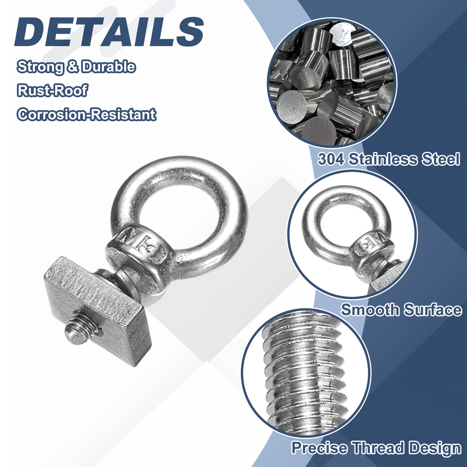 PATIKIL M3 x 9mm Eye Bolt Set - Image 3