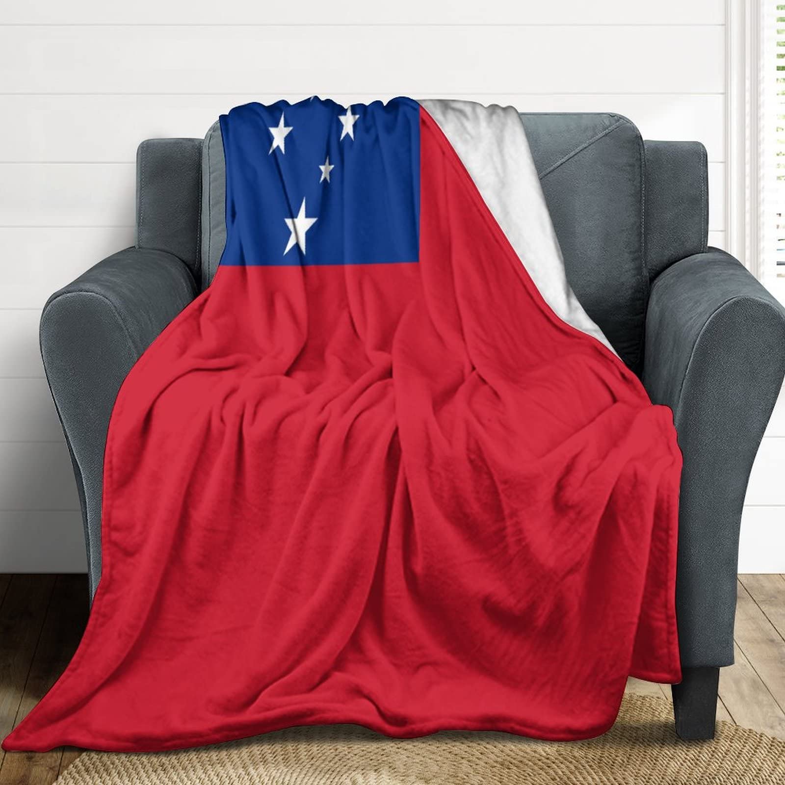 Couverture en flanelle Samoa douce et légère pour canapé 76x101 cm